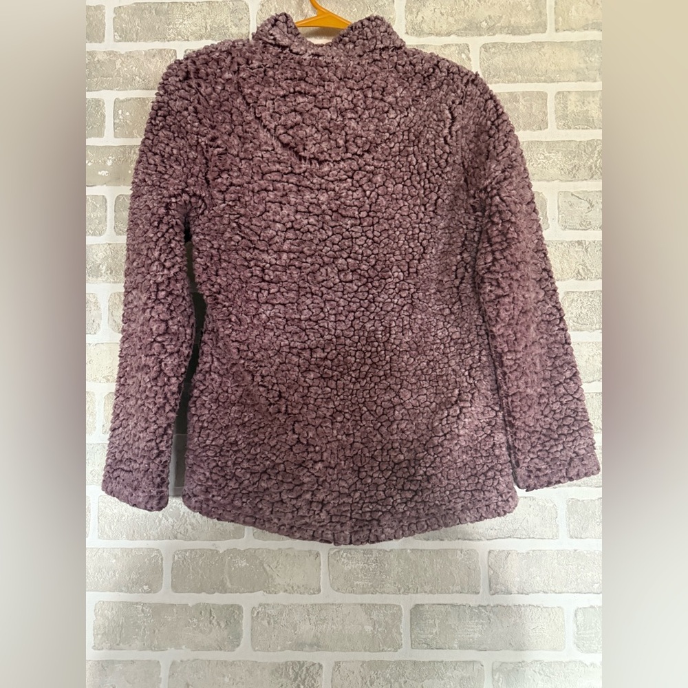 CoffeeShop Purple and White Sherpa Jacket - Picture 4 of 4